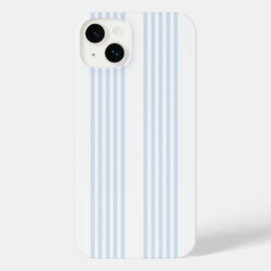Pale blue and white five stripes pattern iPhone 14 plus case