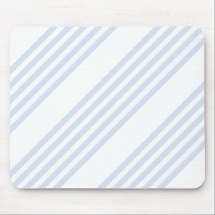Pale blue and white five stripes pattern mouse mat