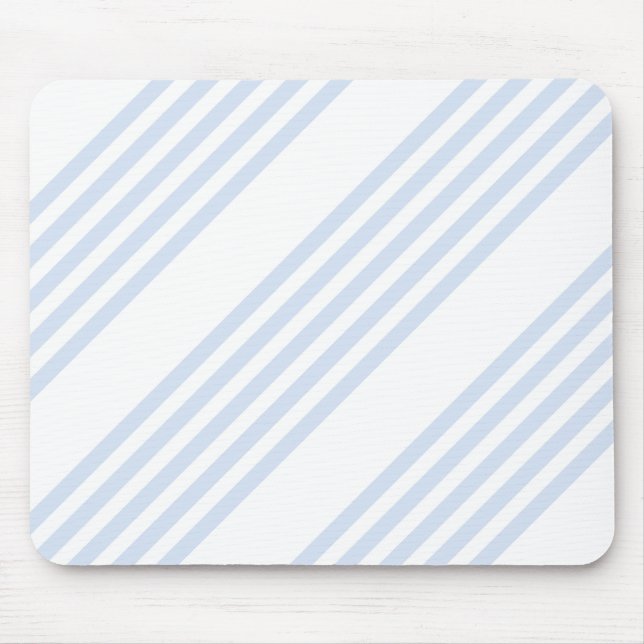 Pale blue and white five stripes pattern mouse mat (Front)
