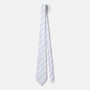Pale blue and white five stripes pattern tie