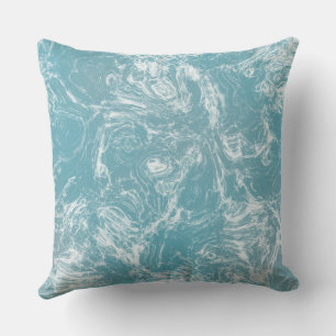 pale blue and white Marble abstract Cushion