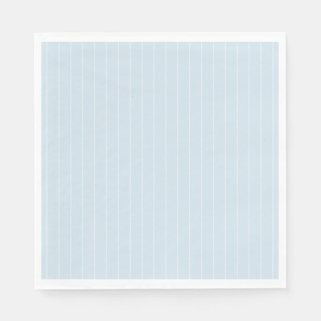 Pale Blue and White Modern Pin Stripe Napkin (Front)