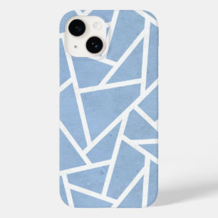 Pale blue and white mosaic pattern Case-Mate iPhone 14 case