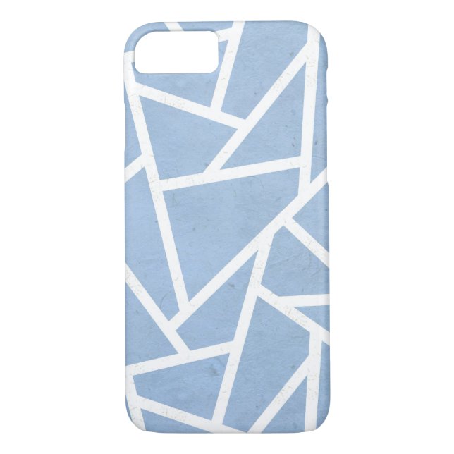 Pale blue and white mosaic pattern Case-Mate iPhone case (Back)