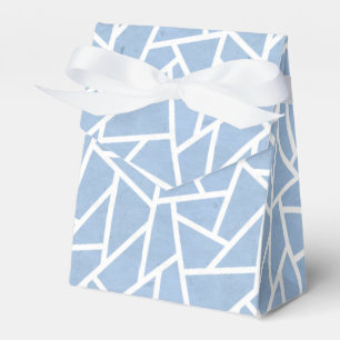 Pale blue and white mosaic pattern favour box