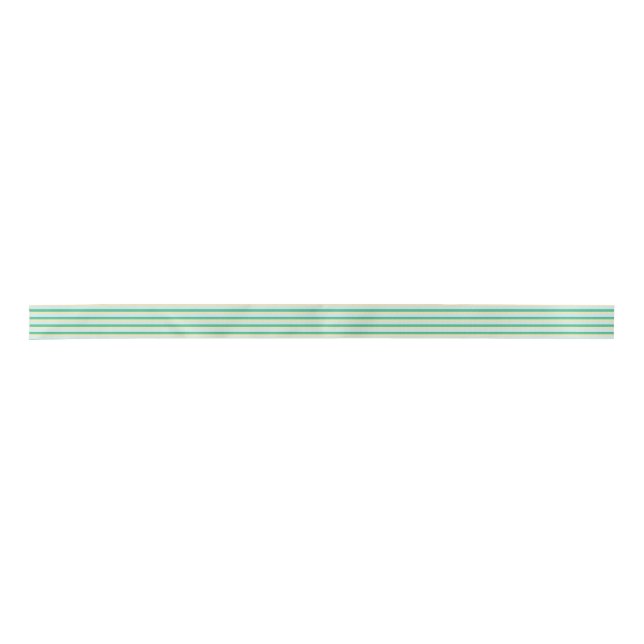 Pale Blue, Aqua Green and Beige Stripes Satin Ribbon (Front)
