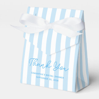 Pale Blue Candy Stripe Bridal Shower Thank You Favour Box