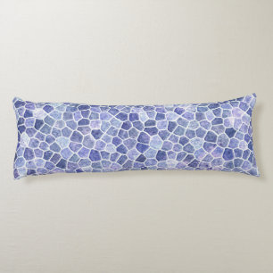 Pale Blue Cobbled Patchwork Terrazo Pattern Body Cushion
