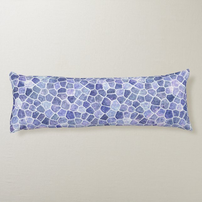 Pale Blue Cobbled Patchwork Terrazo Pattern Body Cushion (Back)