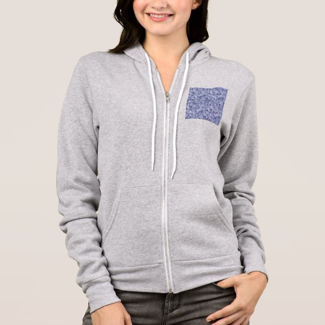 Pale Blue Cobbled Patchwork Terrazo Pattern Hoodie (Front)