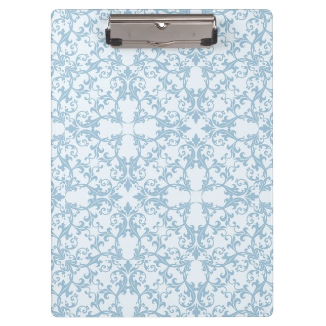 Pale Blue Damask Clipboard (Front)