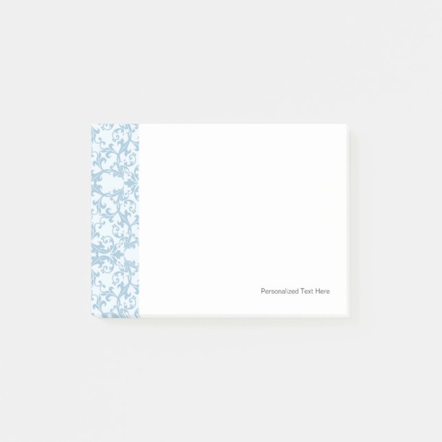 Pale Blue Damask Post-it Notes (Front)
