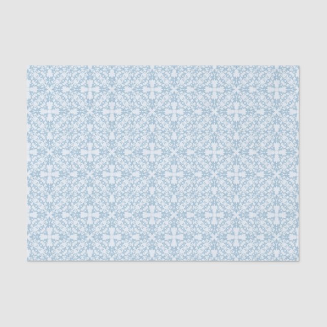 Pale Blue Damask Tissue Paper (Front)