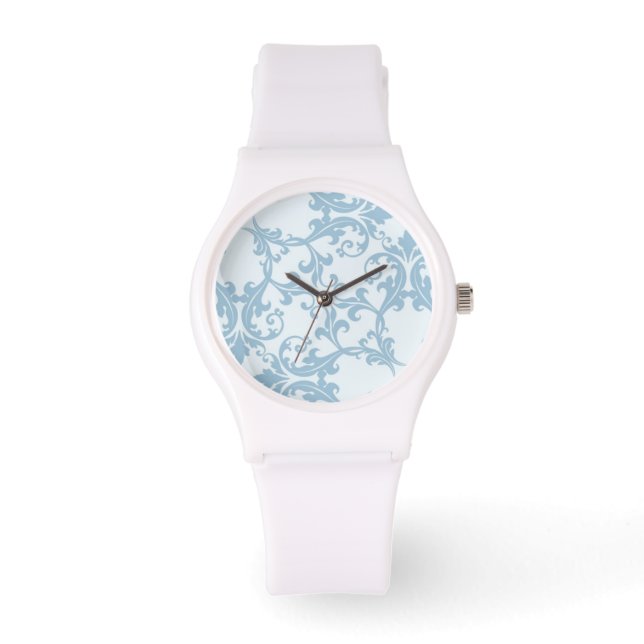 Pale Blue Damask Watch (Front)