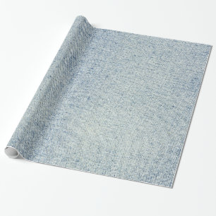 Pale Blue Denim Jeans Texture Wrapping Paper