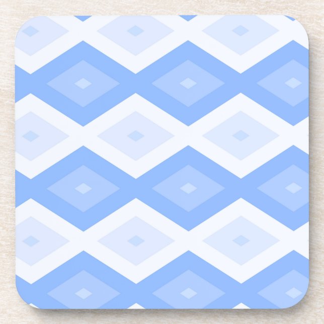 Pale blue diamond pattern coaster (Front)