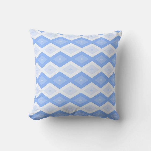 Pale blue diamond pattern cushion (Front)