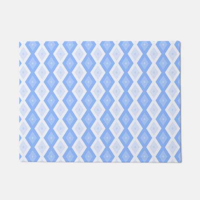 Pale blue diamond pattern doormat (Front)