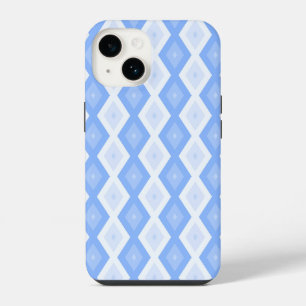 Pale blue diamond pattern iPhone 14 case