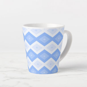 Pale blue diamond pattern latte mug