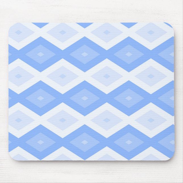 Pale blue diamond pattern mouse mat (Front)