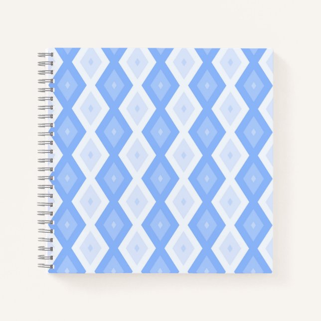 Pale blue diamond pattern notebook (Front)