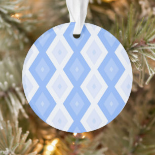 Pale blue diamond pattern ornament