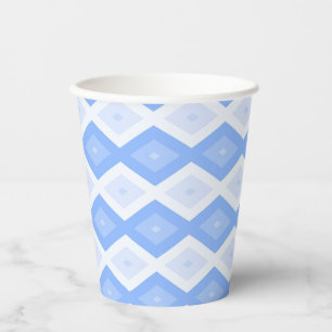 Pale blue diamond pattern paper cups