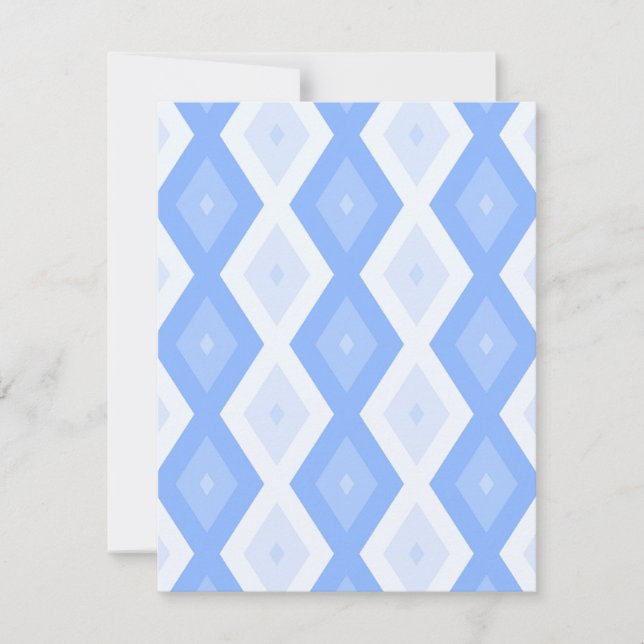 Pale blue diamond pattern RSVP card (Front)