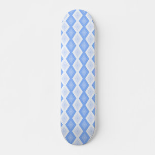 Pale blue diamond pattern skateboard