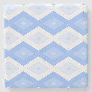 Pale blue diamond pattern stone coaster