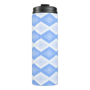 Pale blue diamond pattern thermal tumbler