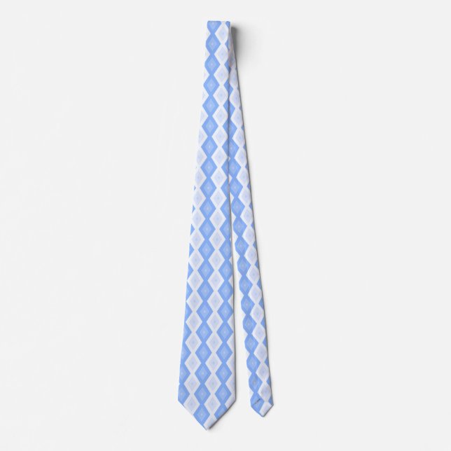 Pale blue diamond pattern tie (Front)