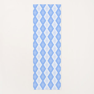 Pale blue diamond pattern yoga mat