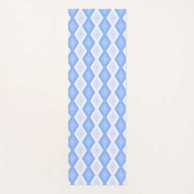 Pale blue diamond pattern yoga mat (Front)