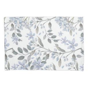 Pale Blue Floral Standard Pillowcase
