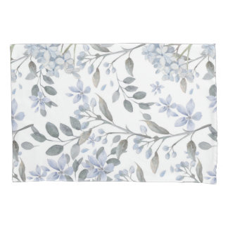 Pale Blue Floral Standard Pillowcase