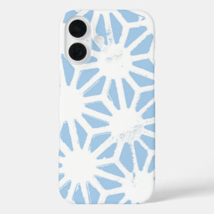 Pale blue geometric pattern iPhone 16 case