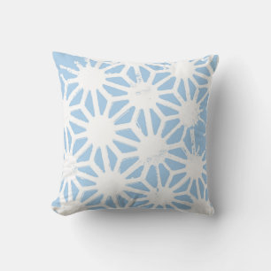 Pale blue geometric pattern cushion