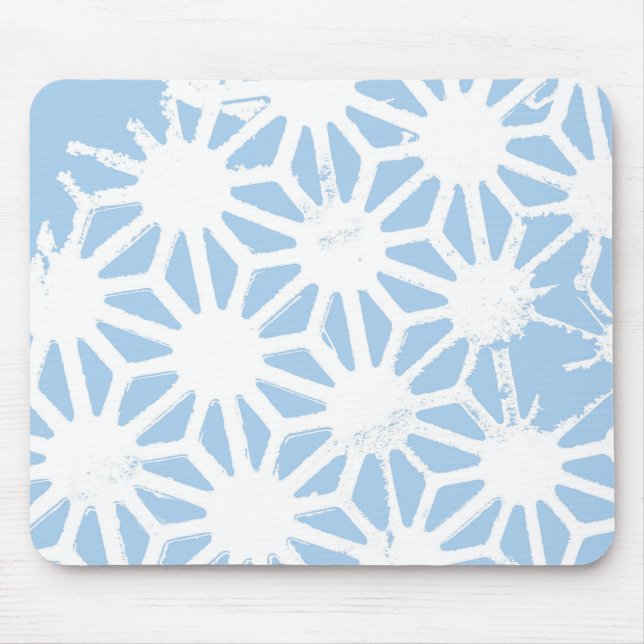 Pale blue geometric pattern mouse mat (Front)