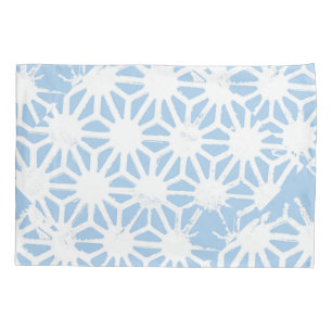 Pale blue geometric pattern pillowcase