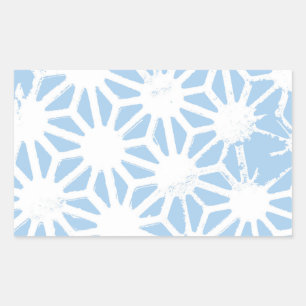 Pale blue geometric pattern rectangular sticker