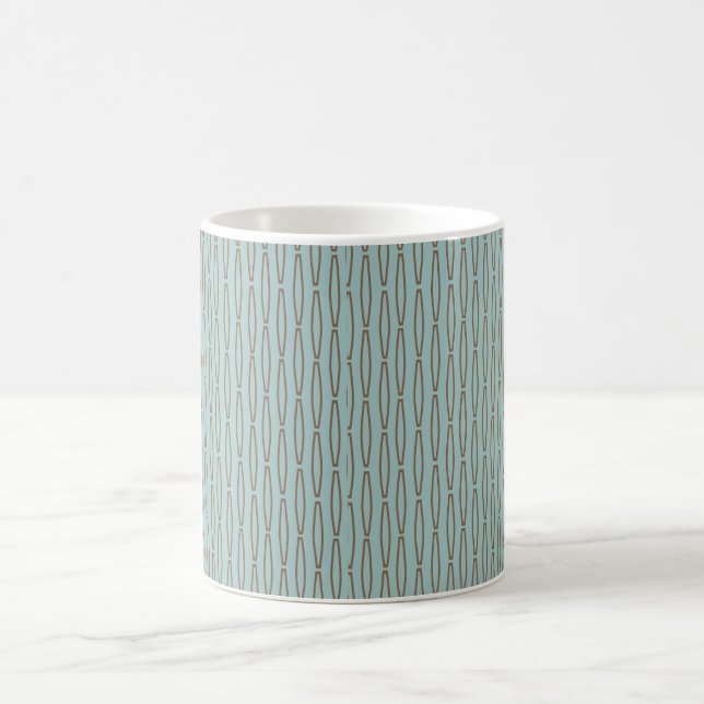 Pale Blue Geometric Repeat  Coffee Mug (Center)