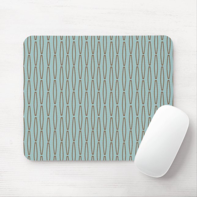 Pale Blue Geometric Repeat  Mouse Mat (With Mouse)