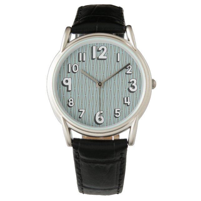 Pale Blue Geometric Repeat  Watch (Front)