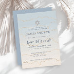 Pale Blue Gold Linings Bar Mitzvah Invitation<br><div class="desc">This chic and modern Bar Mitzvah invitation features a pale blue and cream gradient background with faux gold linings. Personalize it for your needs. You can find matching products at my store.</div>