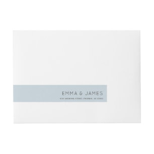 Pale Blue Gold Monogram Wedding Wraparound Label