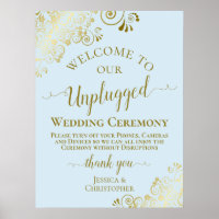 Pale Blue & Gold Unplugged Wedding Ceremony
