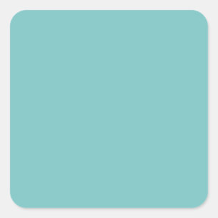 Pale Blue-Green Teal, Solid Colour Fashion Trend Square Sticker
