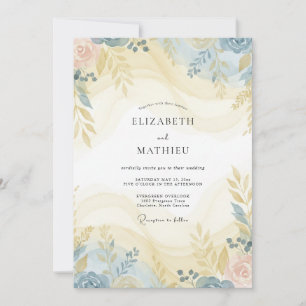 Pale Blue Harmonious Spring Wedding Invitation
